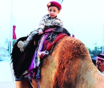                                         الأطفال على ظهور الابل                                    