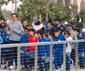 صاحب السمو يشارك في فعاليات اليوم الرياضي للدولة