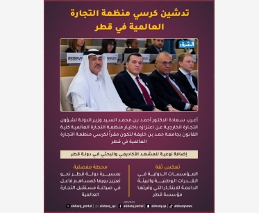 تدشين كرسي منظمة التجارة العالمية في قطر
