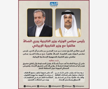 رئيس مجلس الوزراء وزير الخارجية يجري اتصالاً هاتفياً مع وزير الخارجية الإيراني