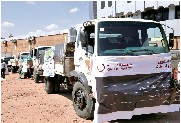 قطر الخيرية تشارك في قوافل إغاثية لمتضرري فيضانات السودان                                                                  