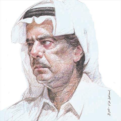                                                                                                                         عبد الرحمن المناعي بريشة اسماعيل عزام
                                                                                                