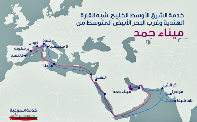 الخدمة تربط قطر بموانئ الشرق الأوسط وشبة القارة الهندية