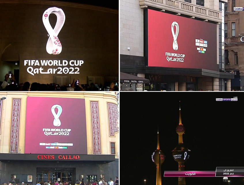شعار مونديال قطر 2022 يزين أبرز المعالم حول العالم