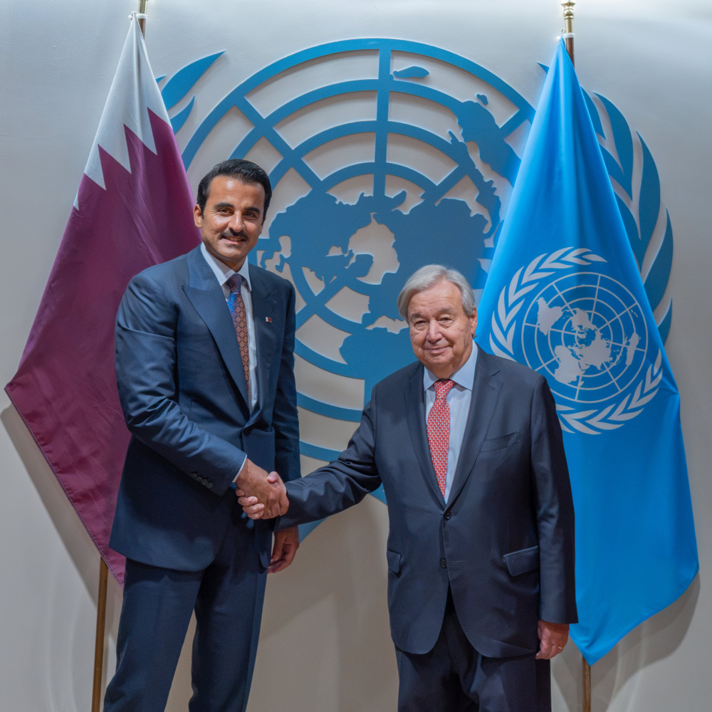 سمو الأمير يلتقي الأمين العام للأمم المتحدة