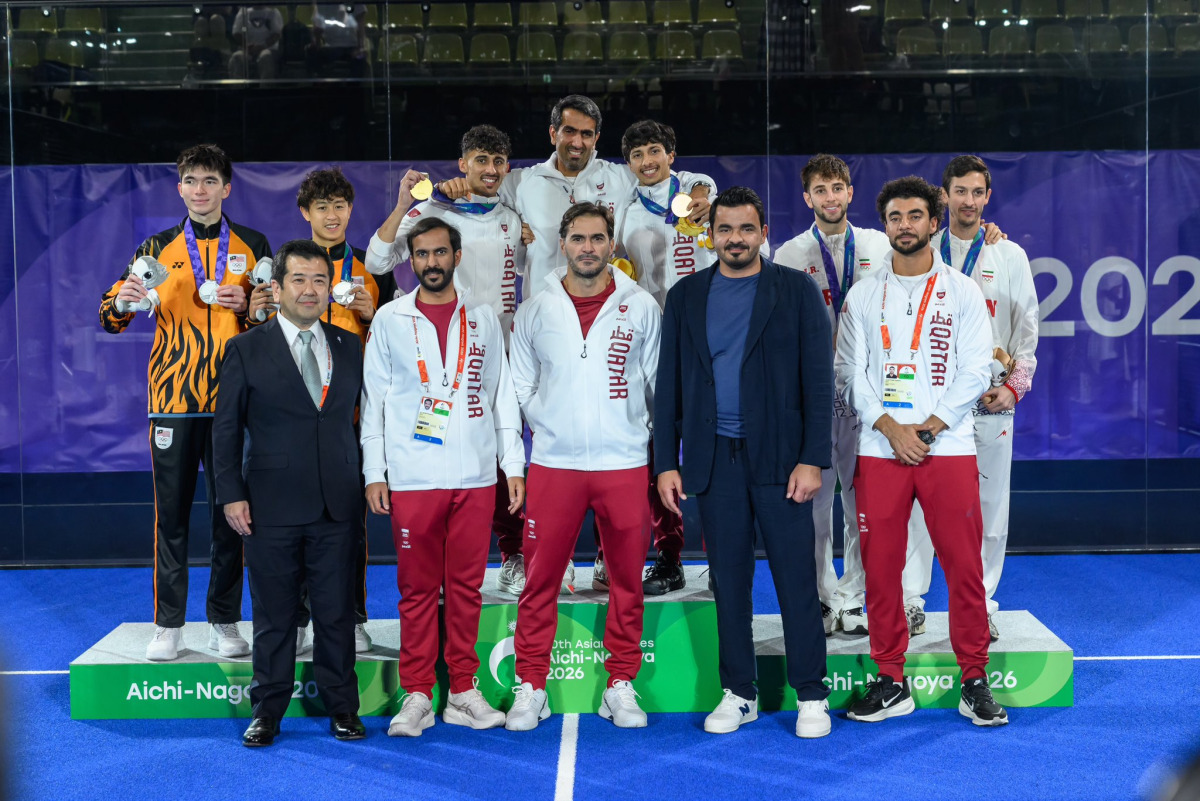رئيس المجلس الأولمبي الآسيوي يتوج منتخب قطر بذهبية البادل بدورة الألعاب الآسيوية